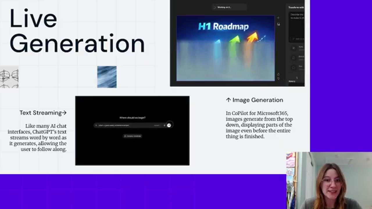 Slide Live Generation với ví dụ text streaming và image generation
