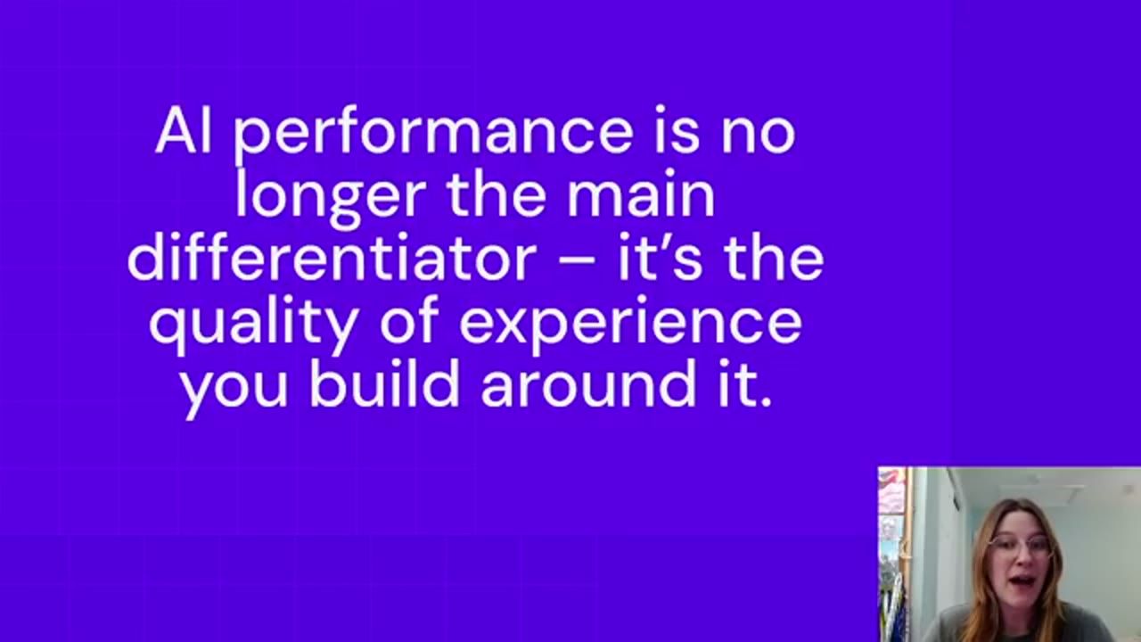 Slide kết với câu AI performance is no longer the main differentiator
