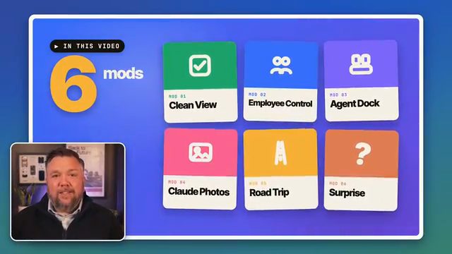 Màn hình giới thiệu sáu mod trong video