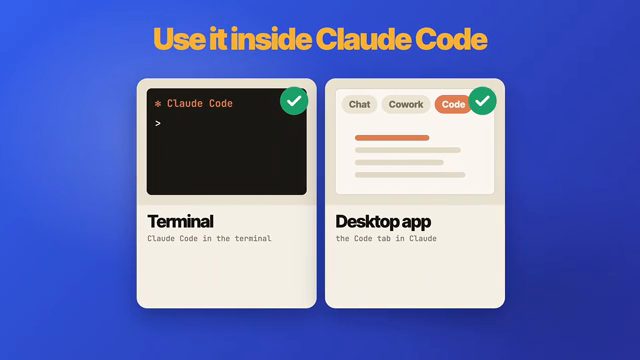 Hai thẻ Terminal và Desktop app đều có dấu tích xanh