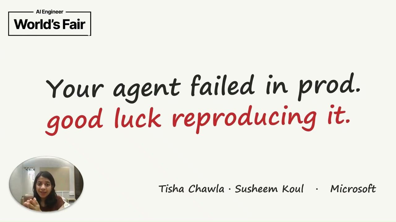 Slide mở đầu: Your agent failed in prod. good luck reproducing it.