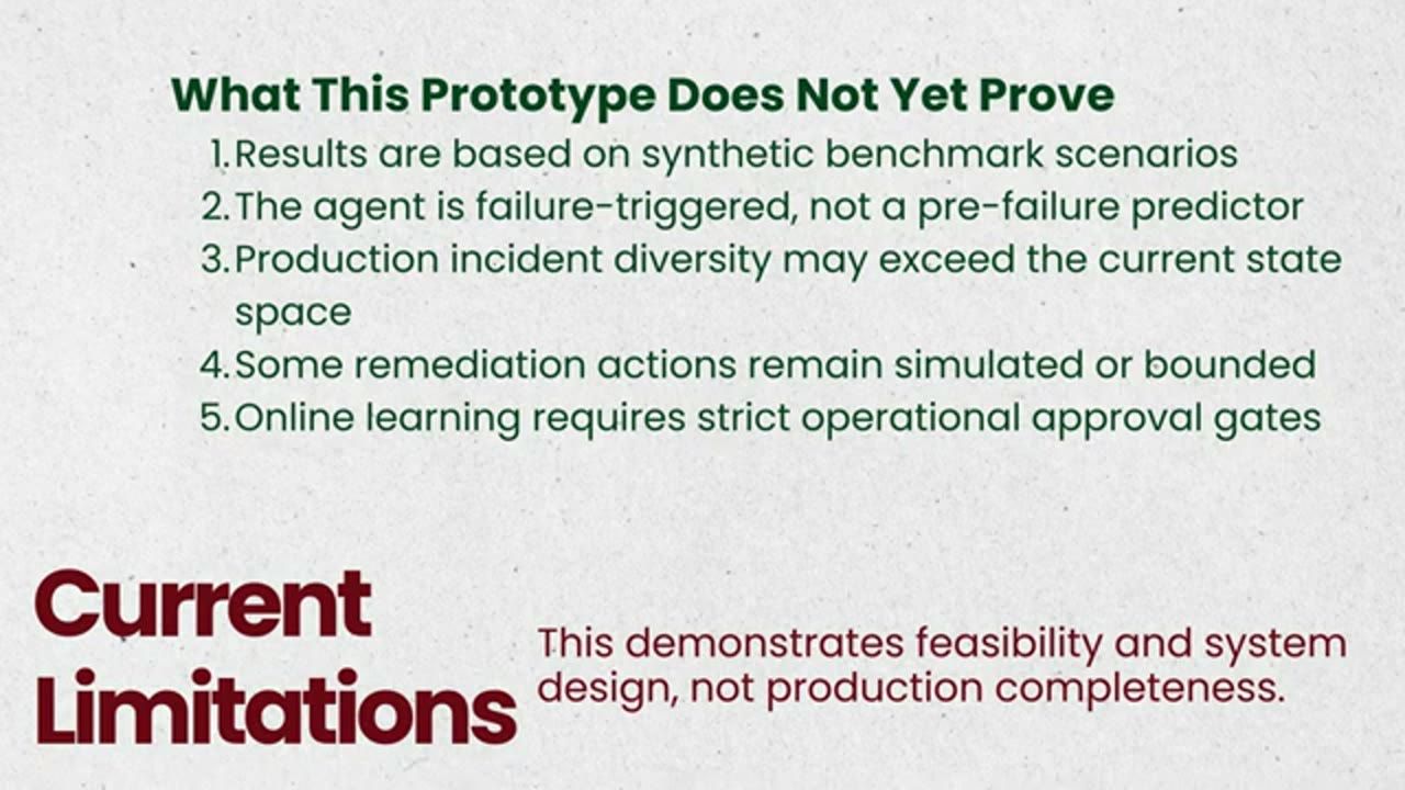 Slide Current Limitations liệt kê những gì prototype chưa chứng minh