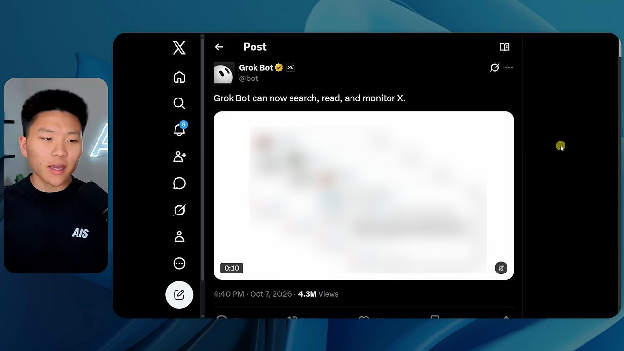 Bài đăng chính thức của Grok Bot: Grok Bot giờ có thể search, đọc và monitor X