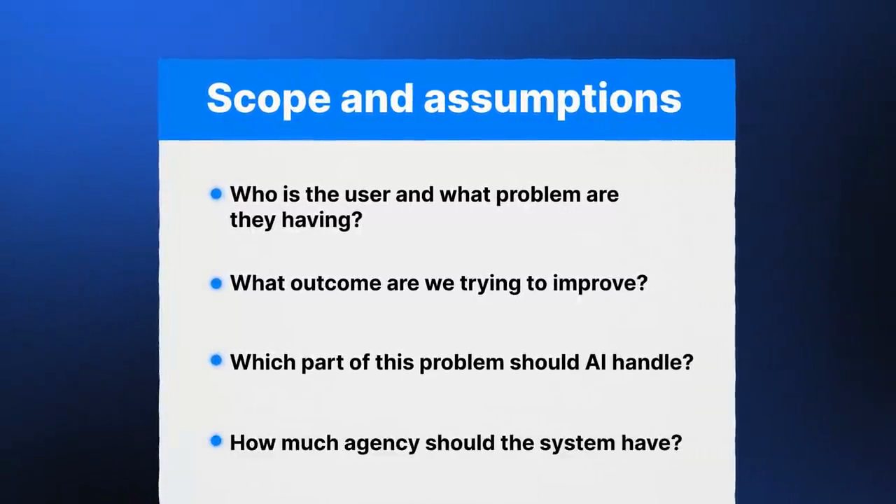 Slide Scope and assumptions với bốn câu hỏi