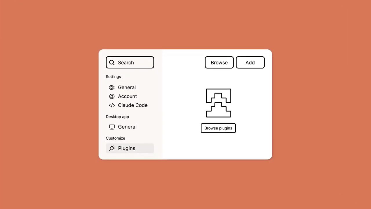Cửa sổ Settings của Claude, mục Plugins với nút Browse plugins