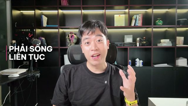 Thanh Trần nói trước camera, chữ lớn Phải sống liên tục