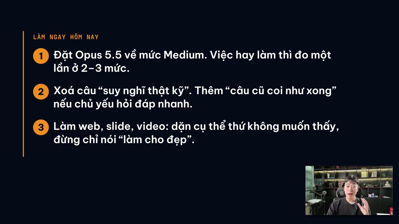 Màn hình Làm ngay hôm nay với ba việc đánh số