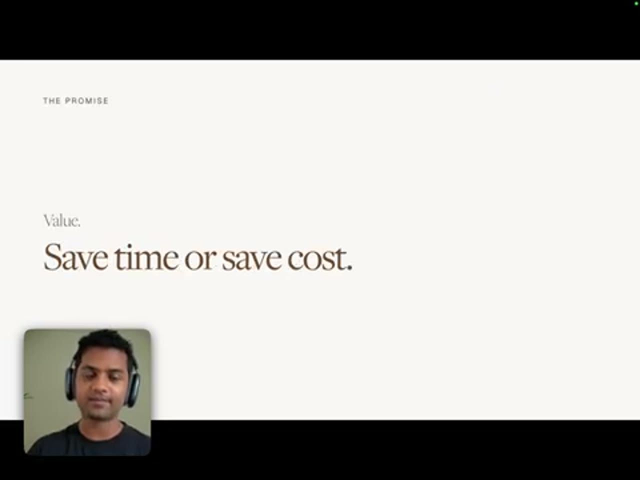 Slide The Promise: Value. Save time or save cost.