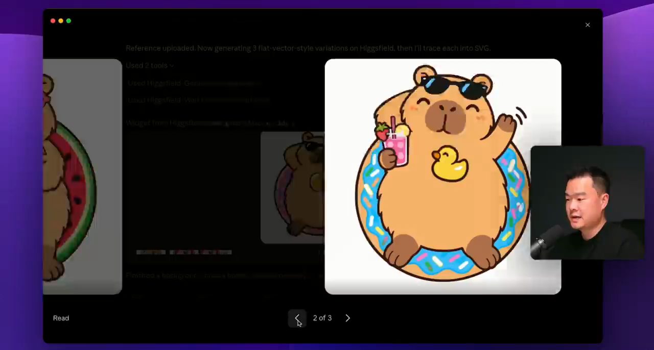 Ba biến thể capybara vector: trên phao dưa hấu, trên phao donut xanh với vịt vàng và ly nước