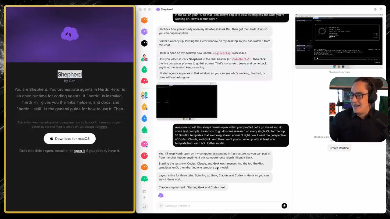 Shepherd hướng dẫn cách xem Herdr và nhận prompt thử nghiên cứu top 10 template