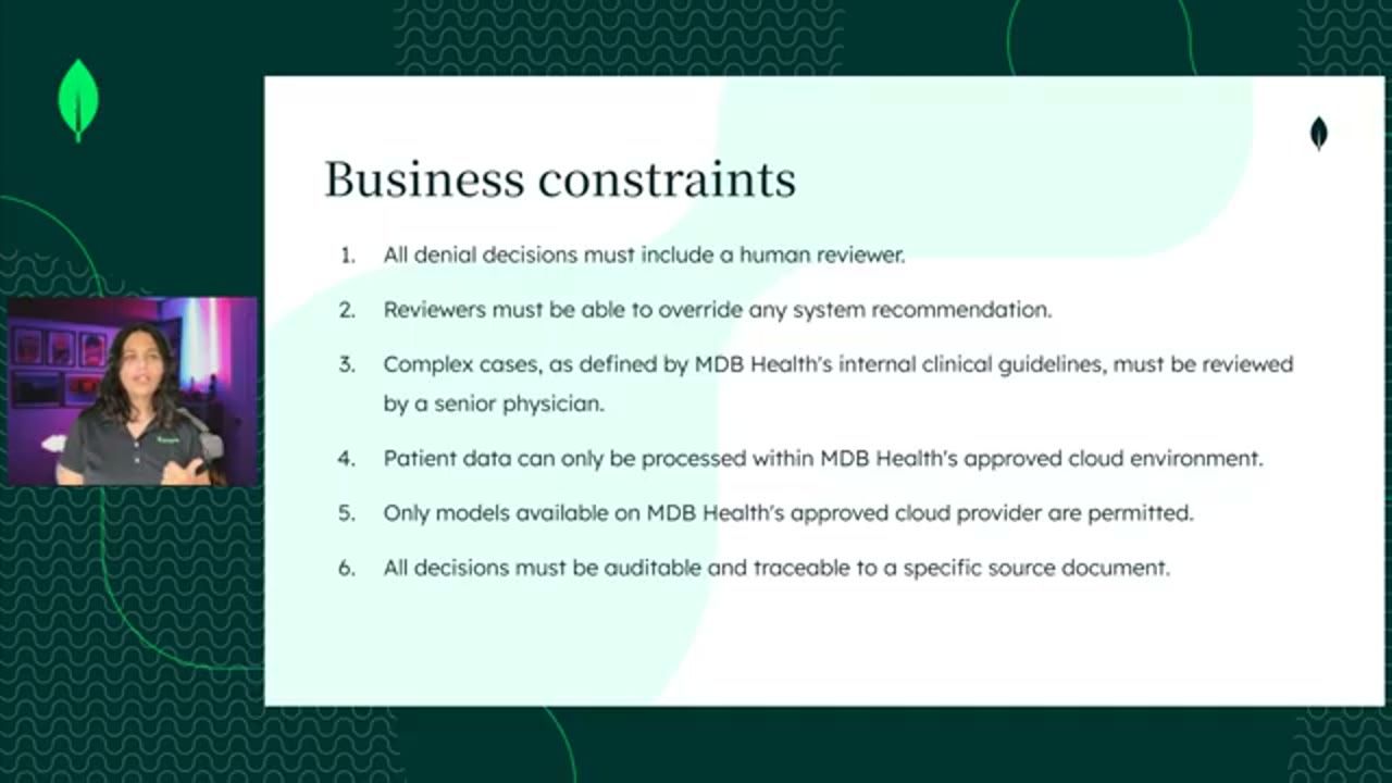 Slide Business constraints, sáu ràng buộc