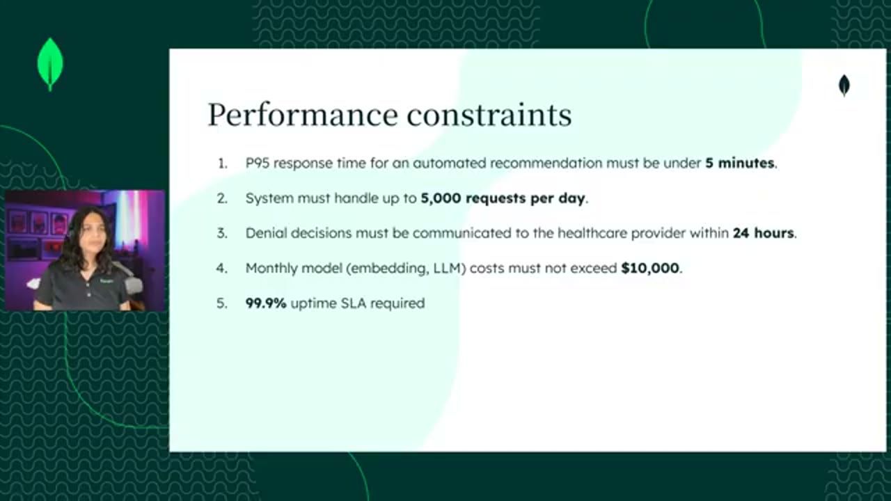 Slide Performance constraints với các con số cụ thể