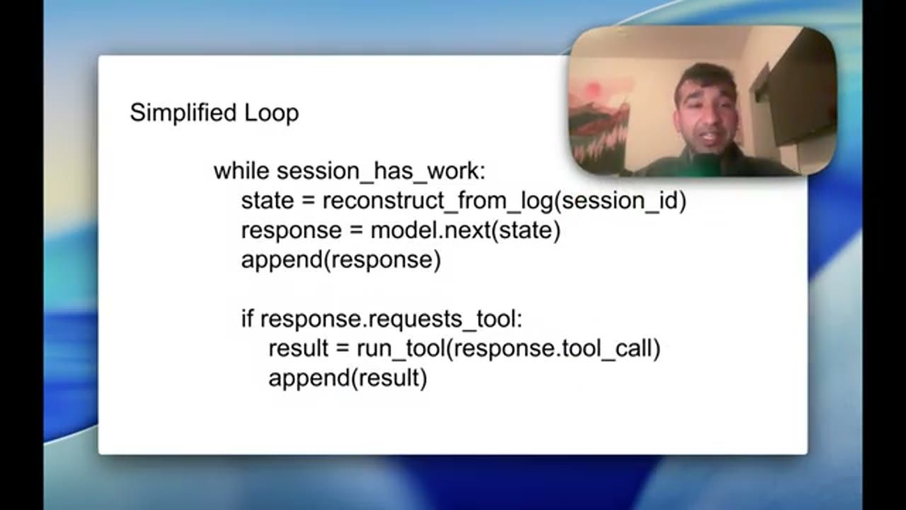 Slide Simplified Loop với đoạn pseudocode while session_has_work
