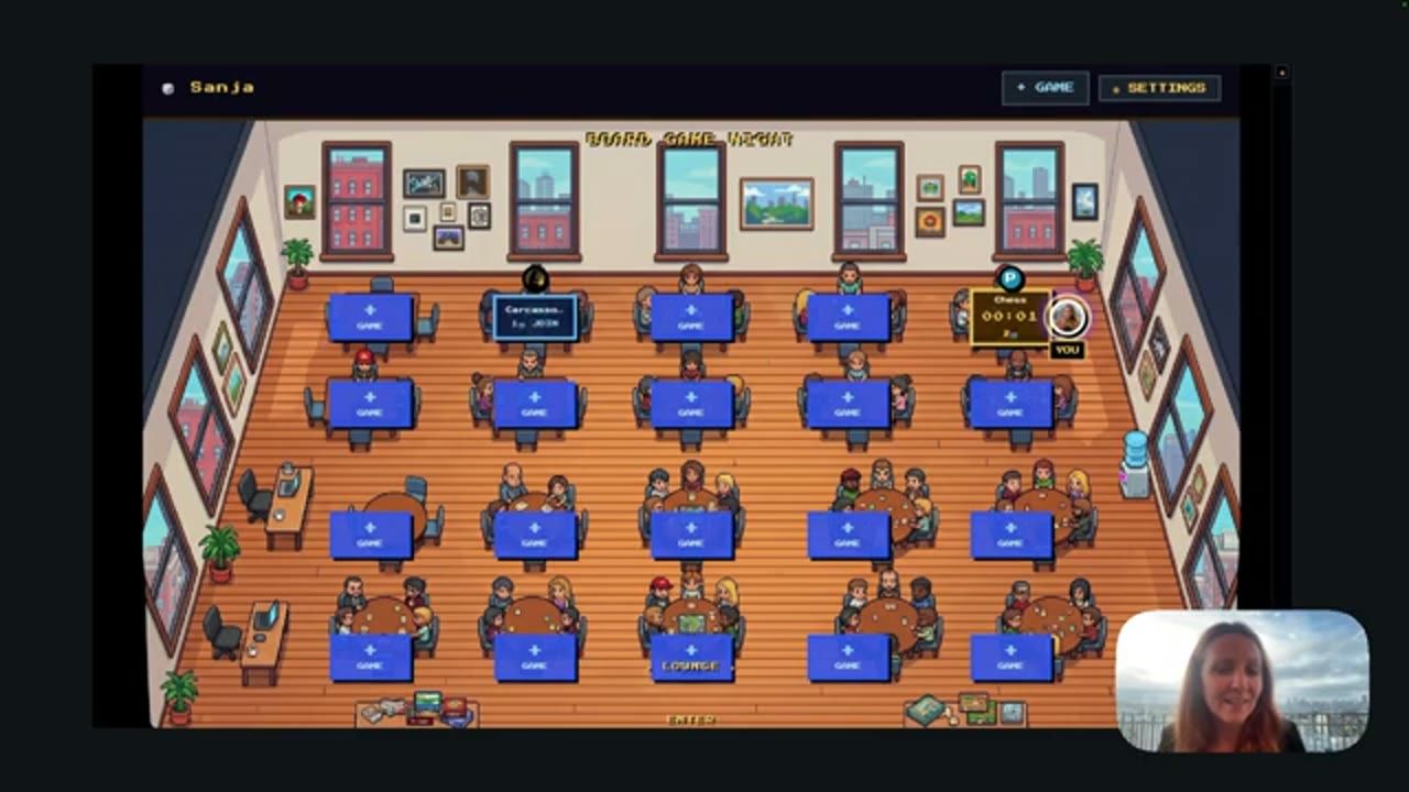 App board game với một bàn đang mở session cờ vua