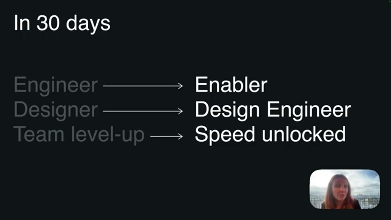 Slide In 30 days: Engineer thành Enabler, Designer thành Design Engineer, Team level-up thành Speed unlocked