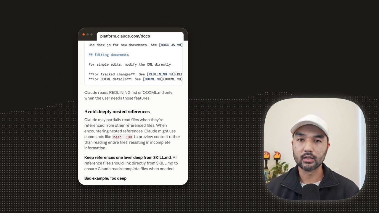Trang docs của Anthropic, mục Avoid deeply nested references