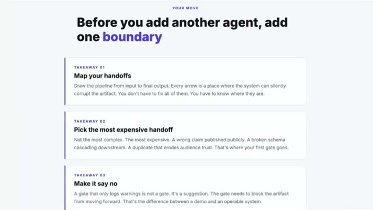 Slide Your move: Before you add another agent, add one boundary, với ba takeaway