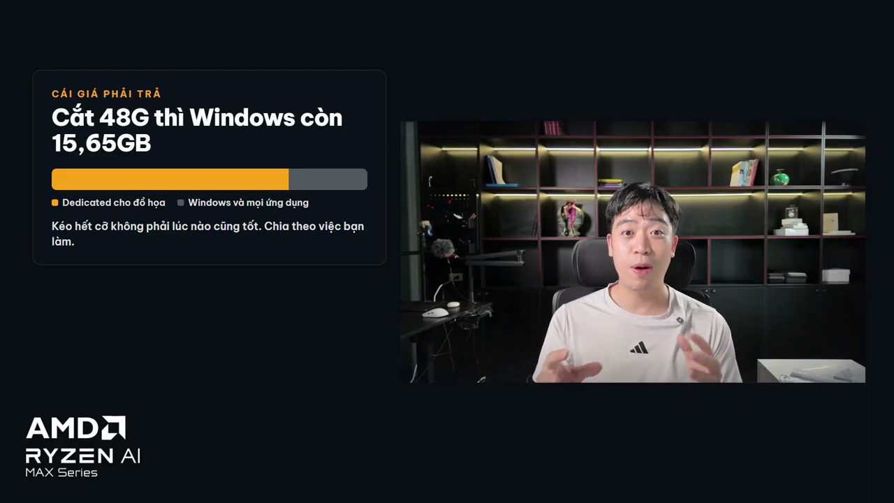 Màn hình Cái giá phải trả: Cắt 48G thì Windows còn 15,65GB, thanh ngang phần lớn màu cam