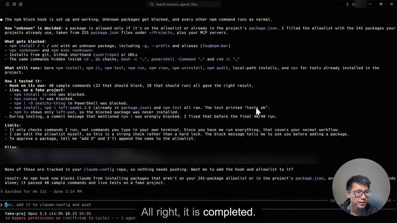 Bản tóm tắt của Claude: How unknown is decided, What gets blocked, What still runs, How I tested it, Limits, Files