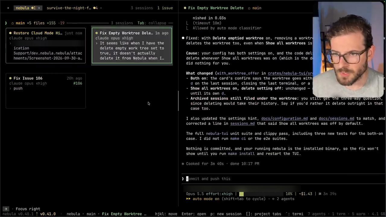 Session Fix Empty Worktree Delete báo đã sửa và giải thích nguyên nhân