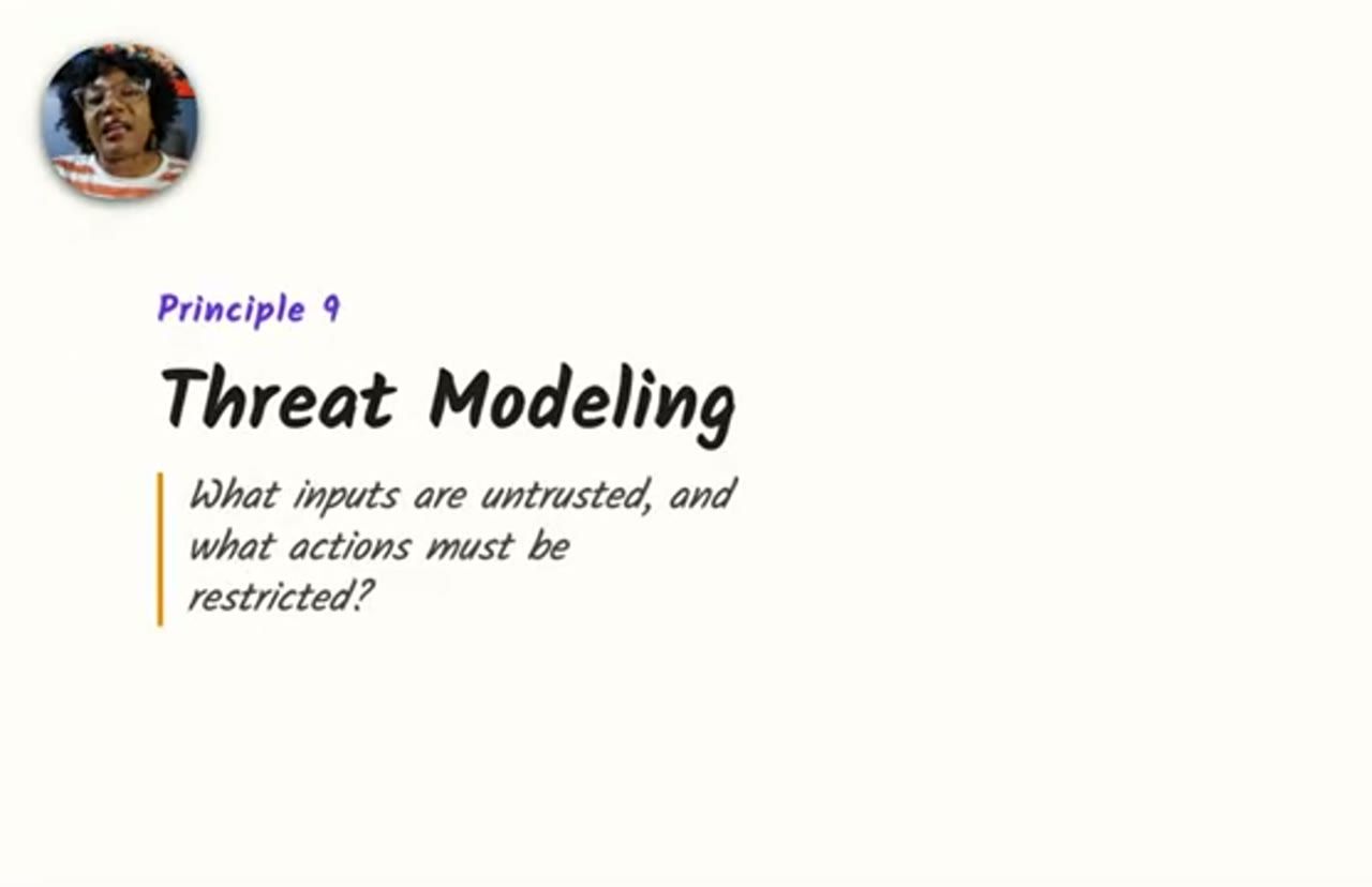 Slide Principle 9: Threat Modeling