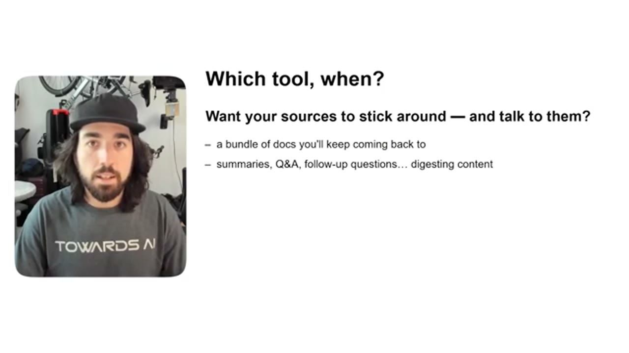 Slide Which tool, when? Want your sources to stick around and talk to them?