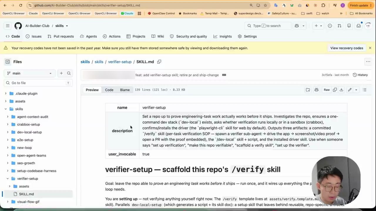 Trang GitHub AI-Builder-Club/skills, file skills/verifier-setup/SKILL.md
