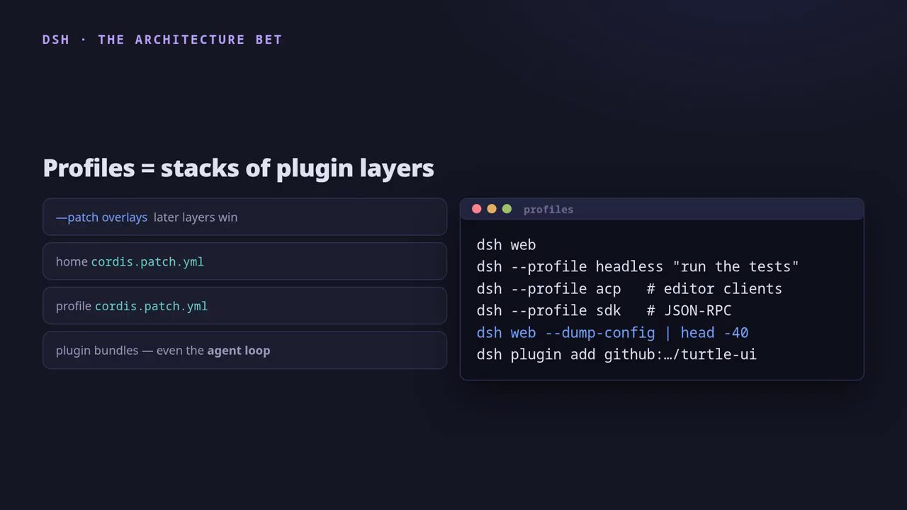 Slide Profiles = stacks of plugin layers với các lệnh dsh