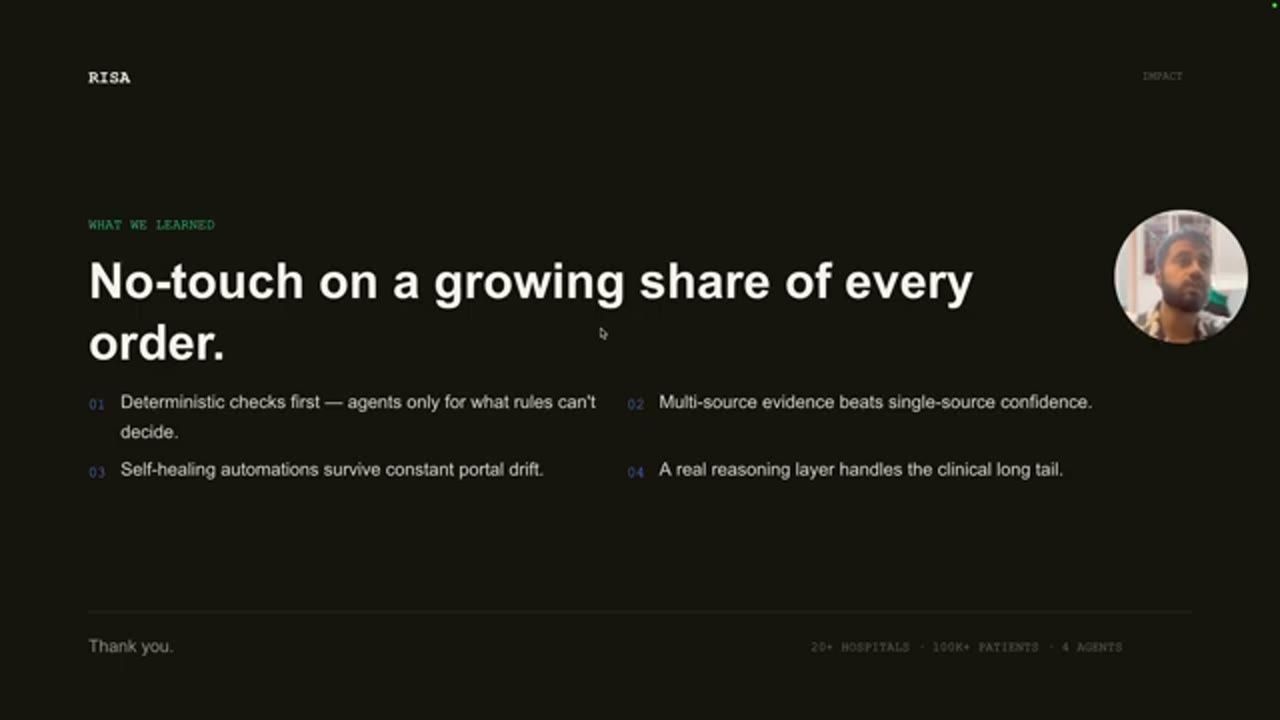 Slide What we learned: No-touch on a growing share of every order, với bốn bài học