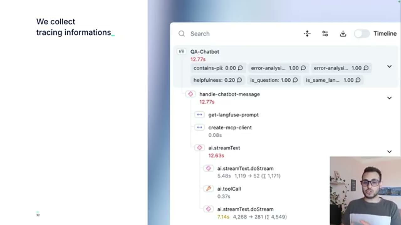 Trace của QA-Chatbot trong công cụ observability
