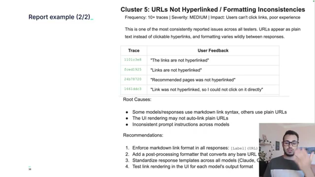 Report example cluster 5: URLs Not Hyperlinked