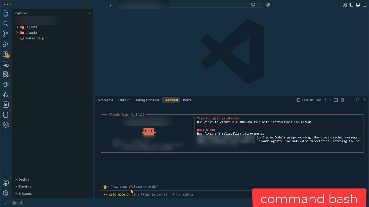Claude Code ở auto mode, nhãn command bash