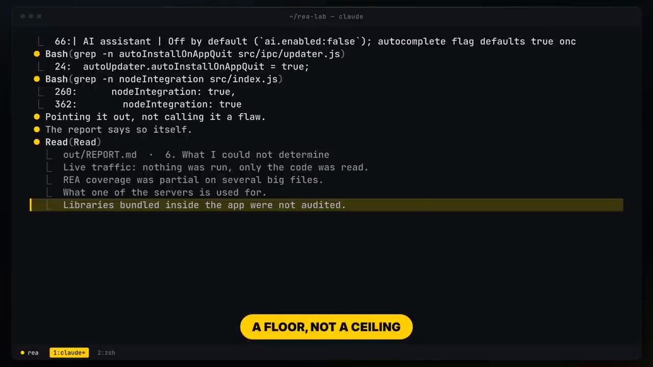 Mục 6 của report What I could not determine và nhãn A floor, not a ceiling