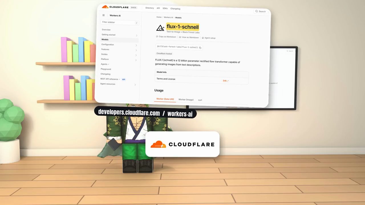 Trang tài liệu Cloudflare Workers AI cho model flux-1-schnell