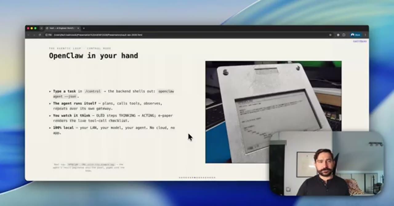 Slide The agentic loop, control mode: OpenClaw in your hand