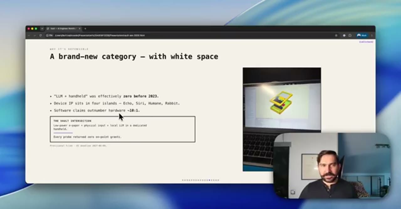 Slide Why it's defensible: A brand-new category with white space