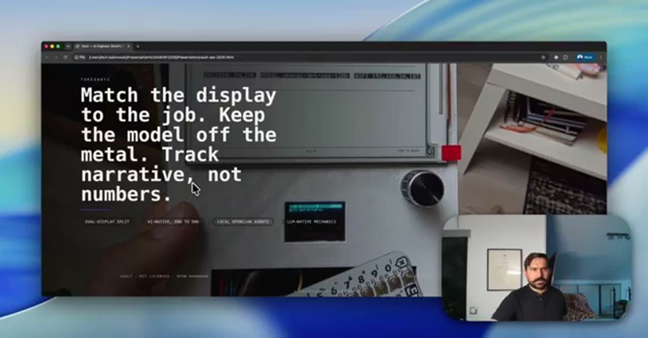 Slide Takeaways: Match the display to the job. Keep the model off the metal. Track narrative, not numbers.