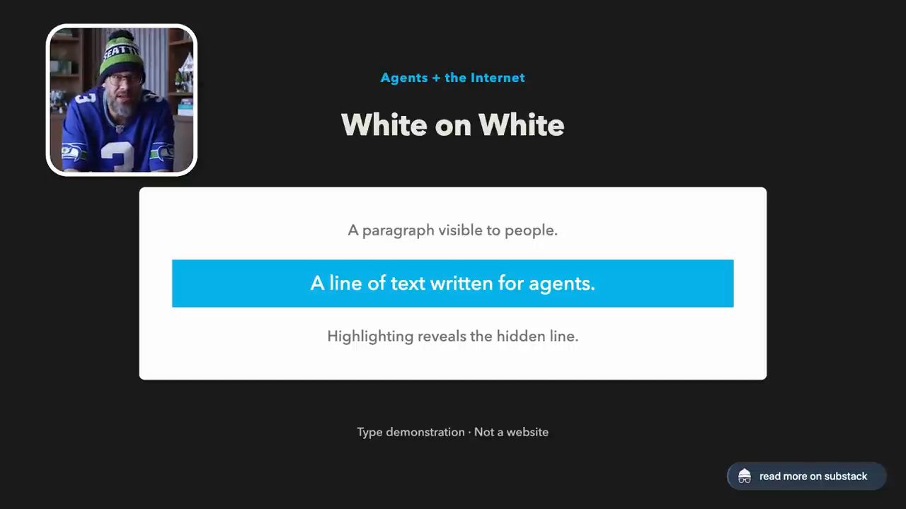 Slide White on White minh hoạ một dòng chữ ẩn chỉ hiện ra khi bôi đen