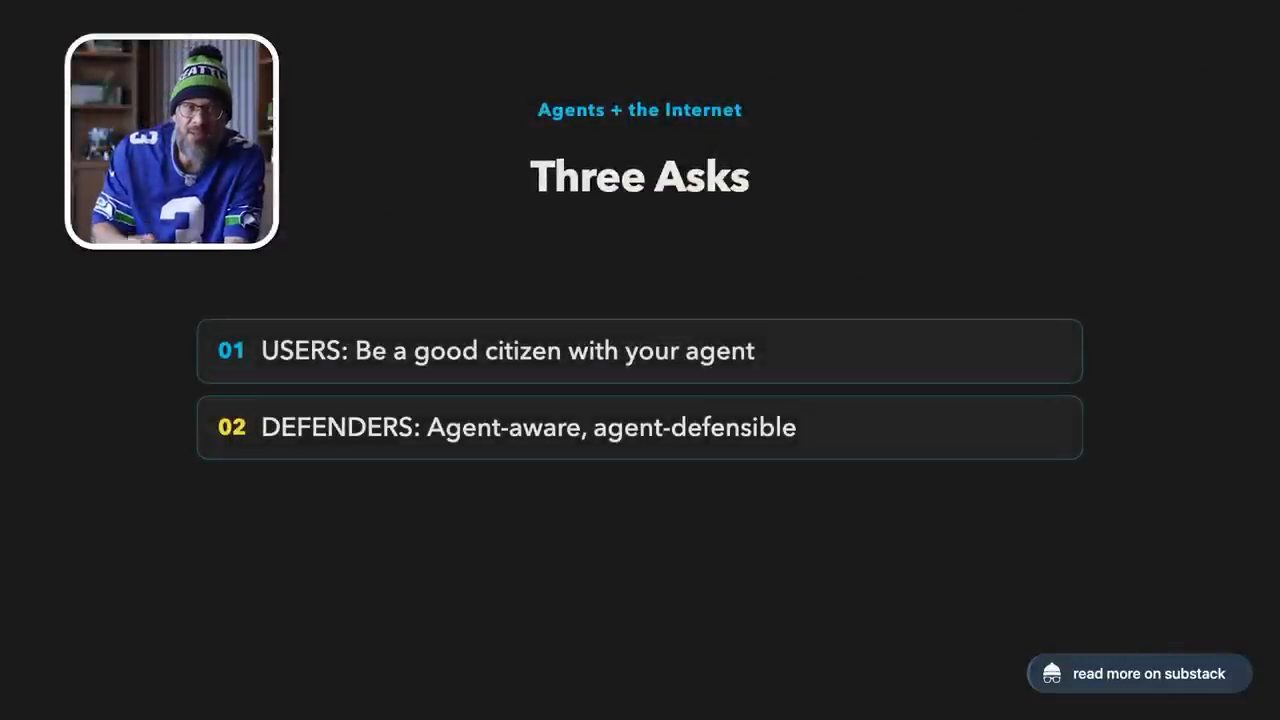 Slide Three Asks với hai mục USERS và DEFENDERS