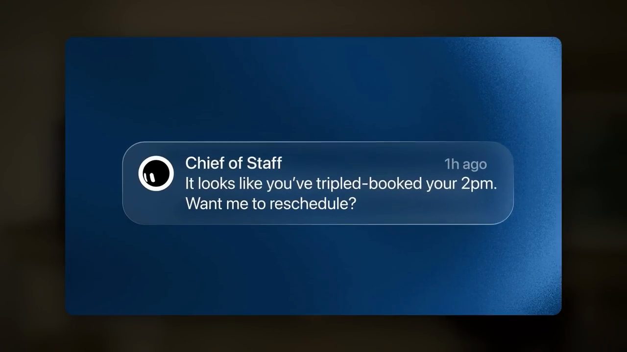 Thông báo từ Chief of Staff: It looks like you've tripled-booked your 2pm. Want me to reschedule?