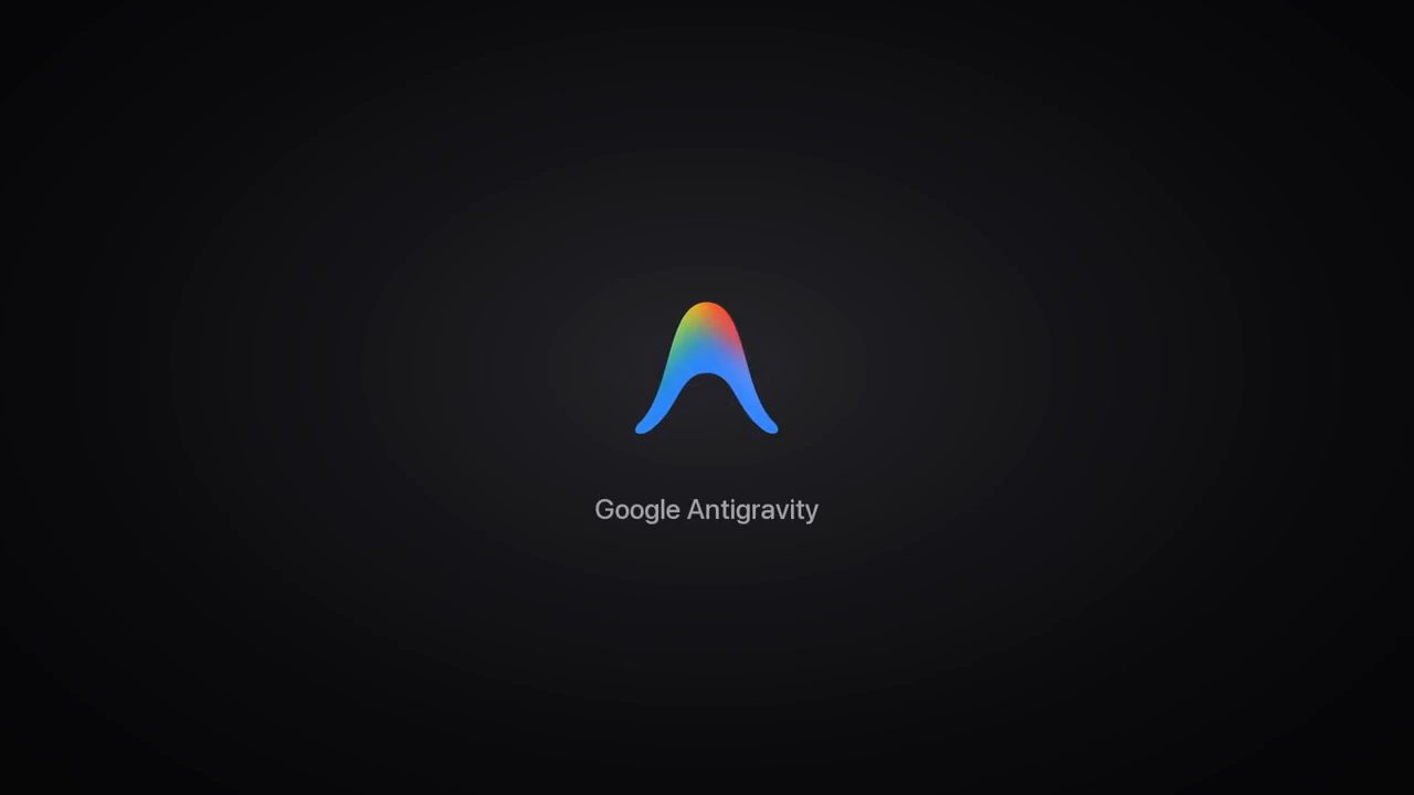 Logo Google Antigravity trên nền tối