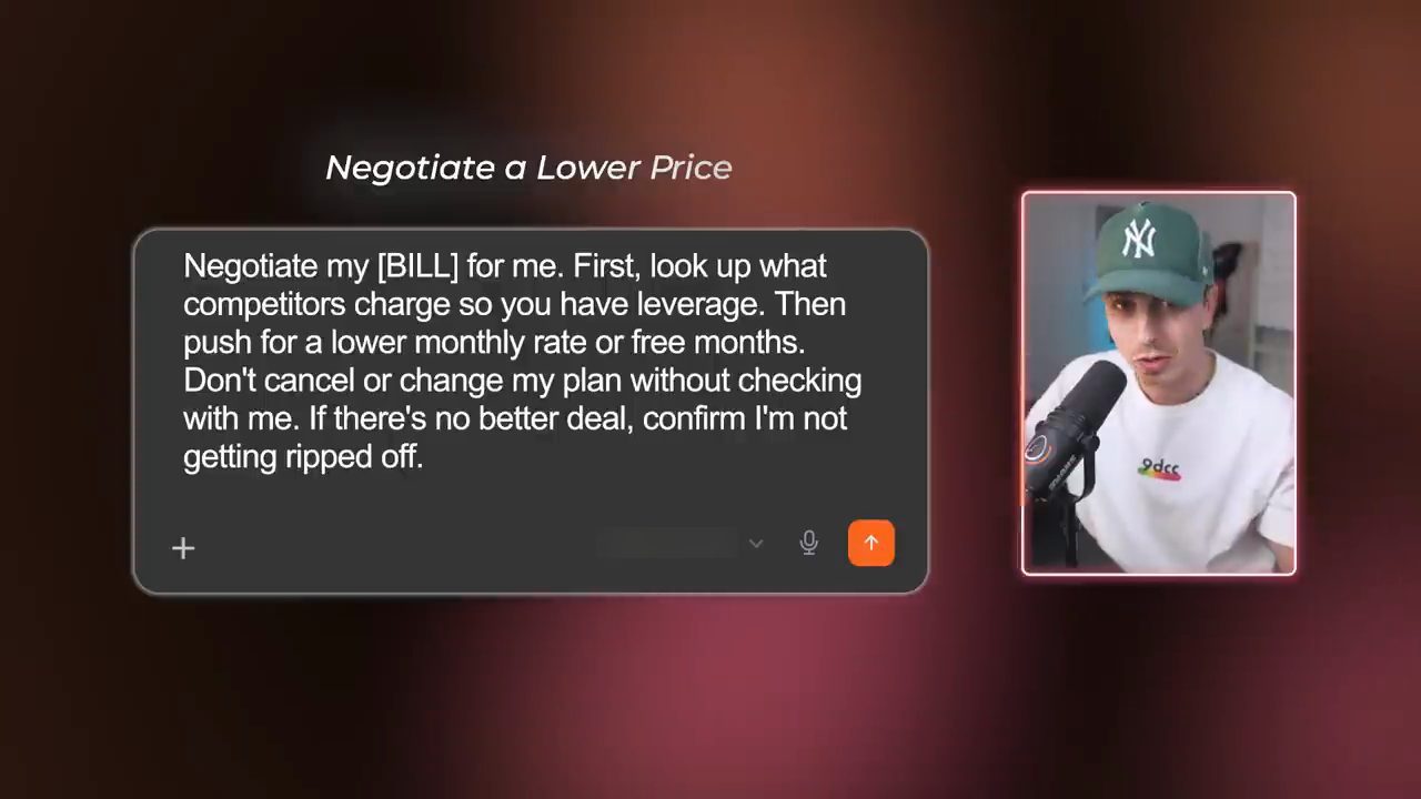 Prompt Negotiate a Lower Price trong ô chat