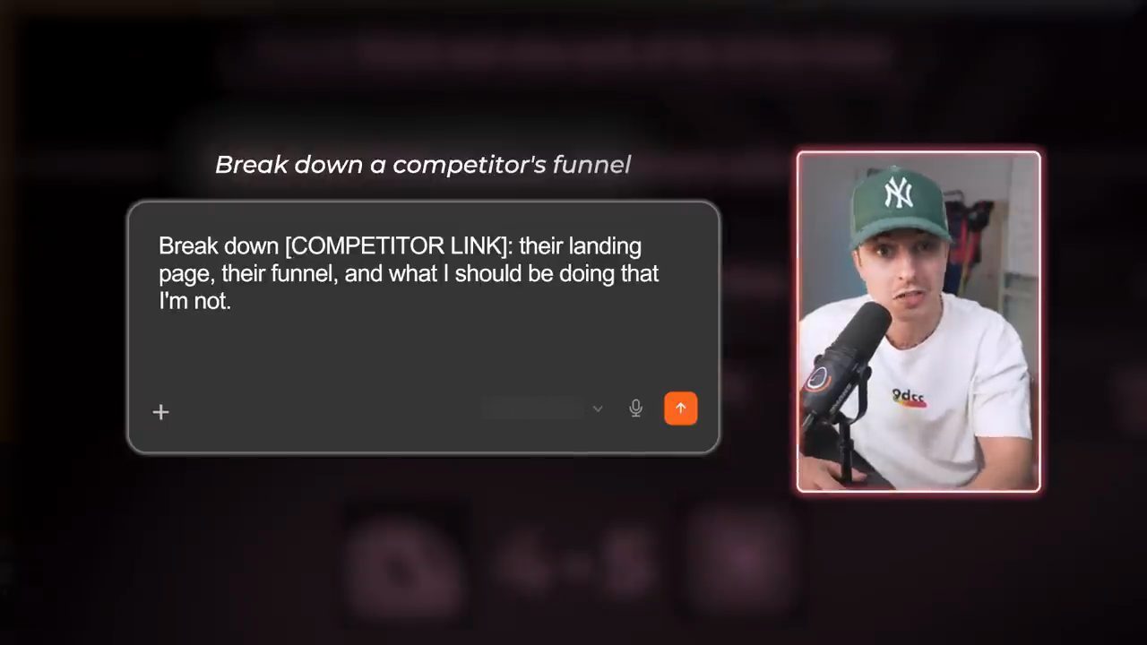 Prompt Break down a competitor's funnel trong ô chat