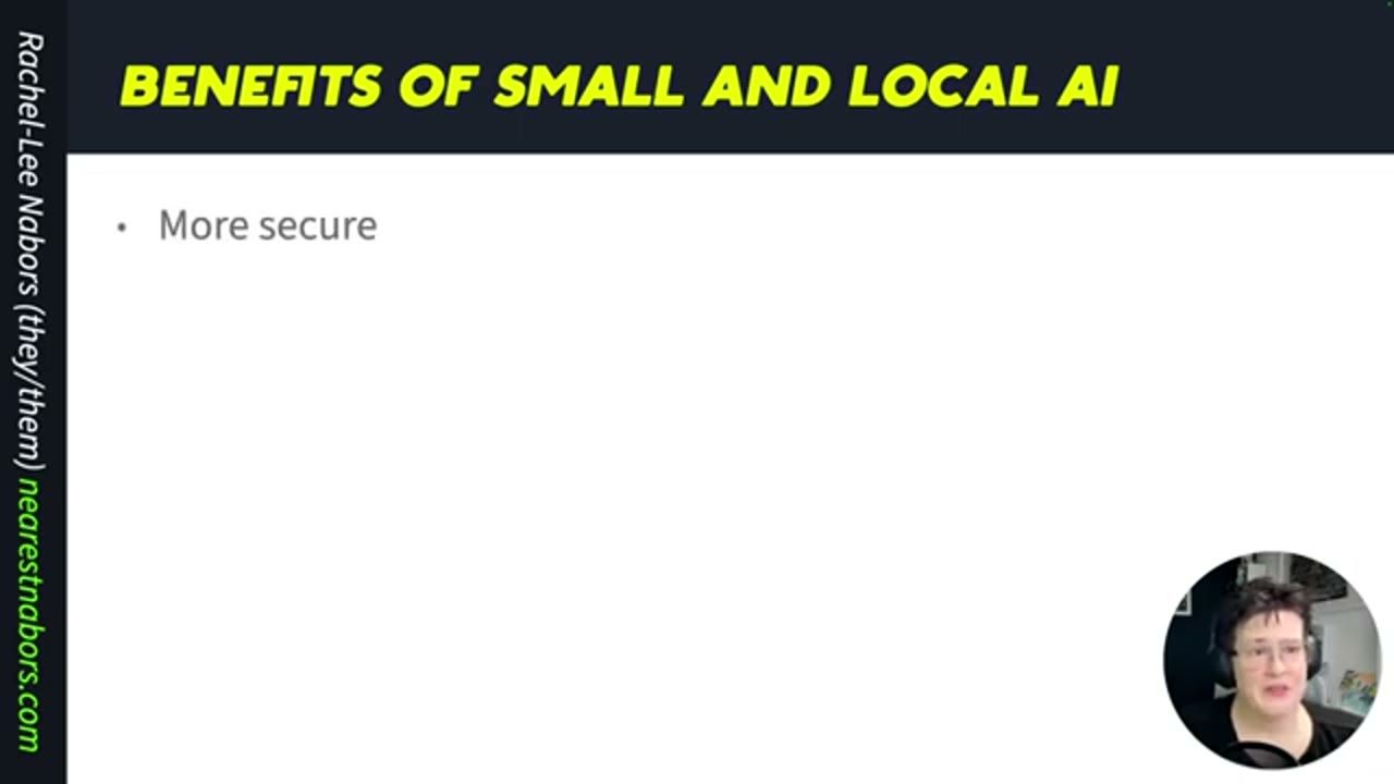 Slide Benefits of small and local AI với gạch đầu dòng More secure