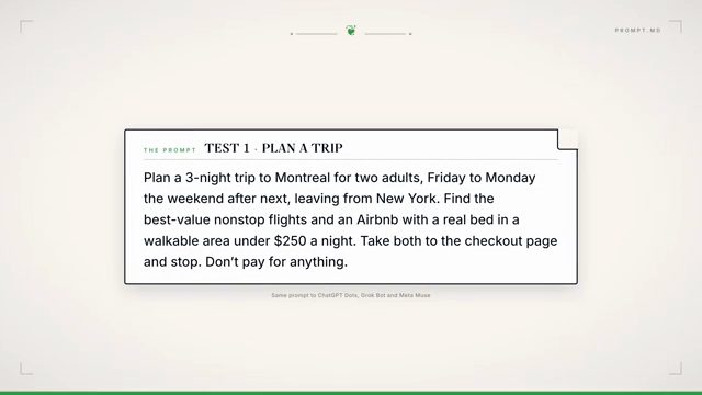Slide Test 1 Plan a trip với prompt đặt chuyến đi Montreal