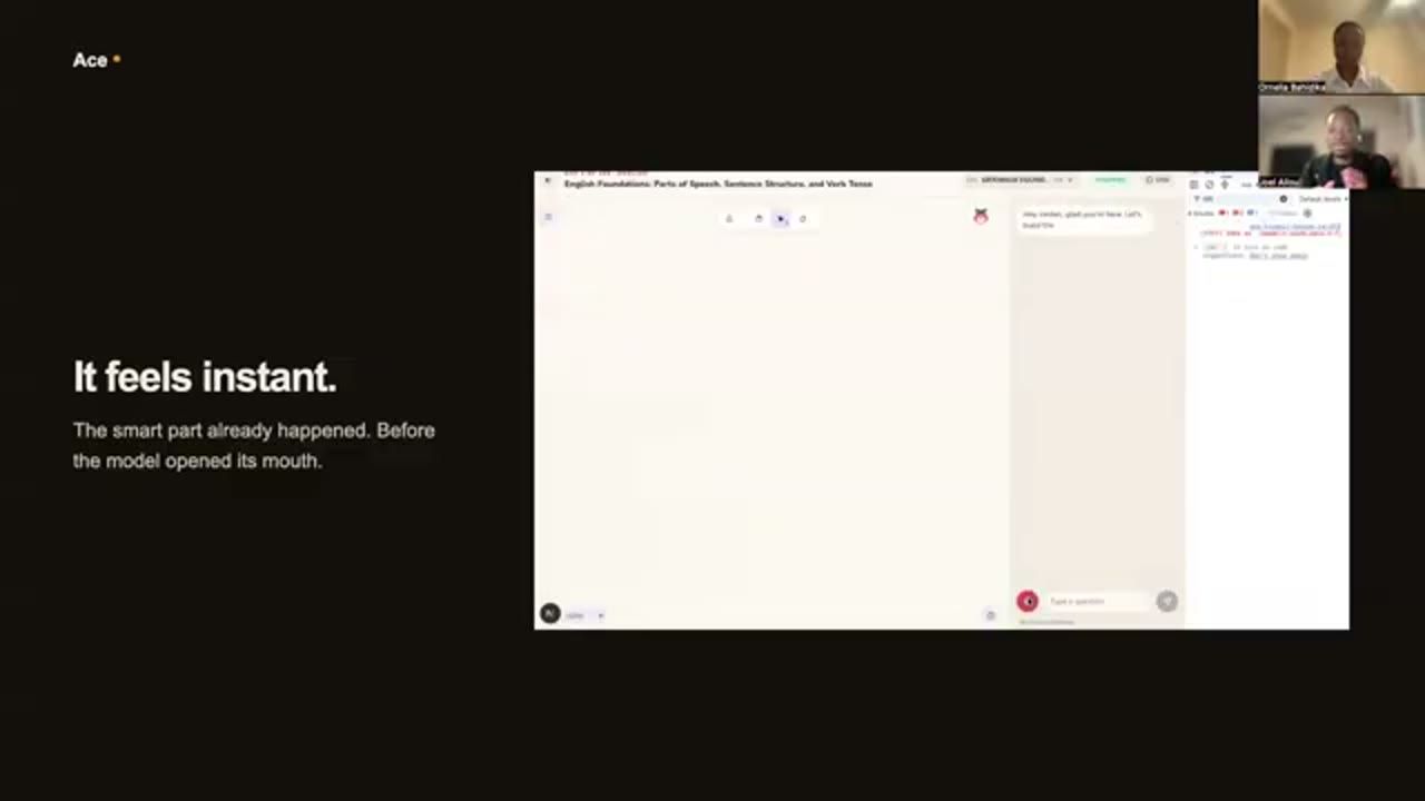 Slide It feels instant, cạnh màn hình demo bài học tiếng Anh trên Ace