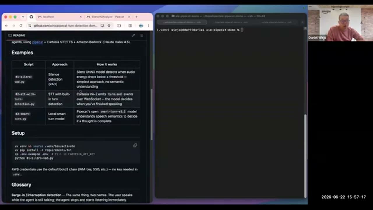 README của repo với bảng ba ví dụ và hướng dẫn setup