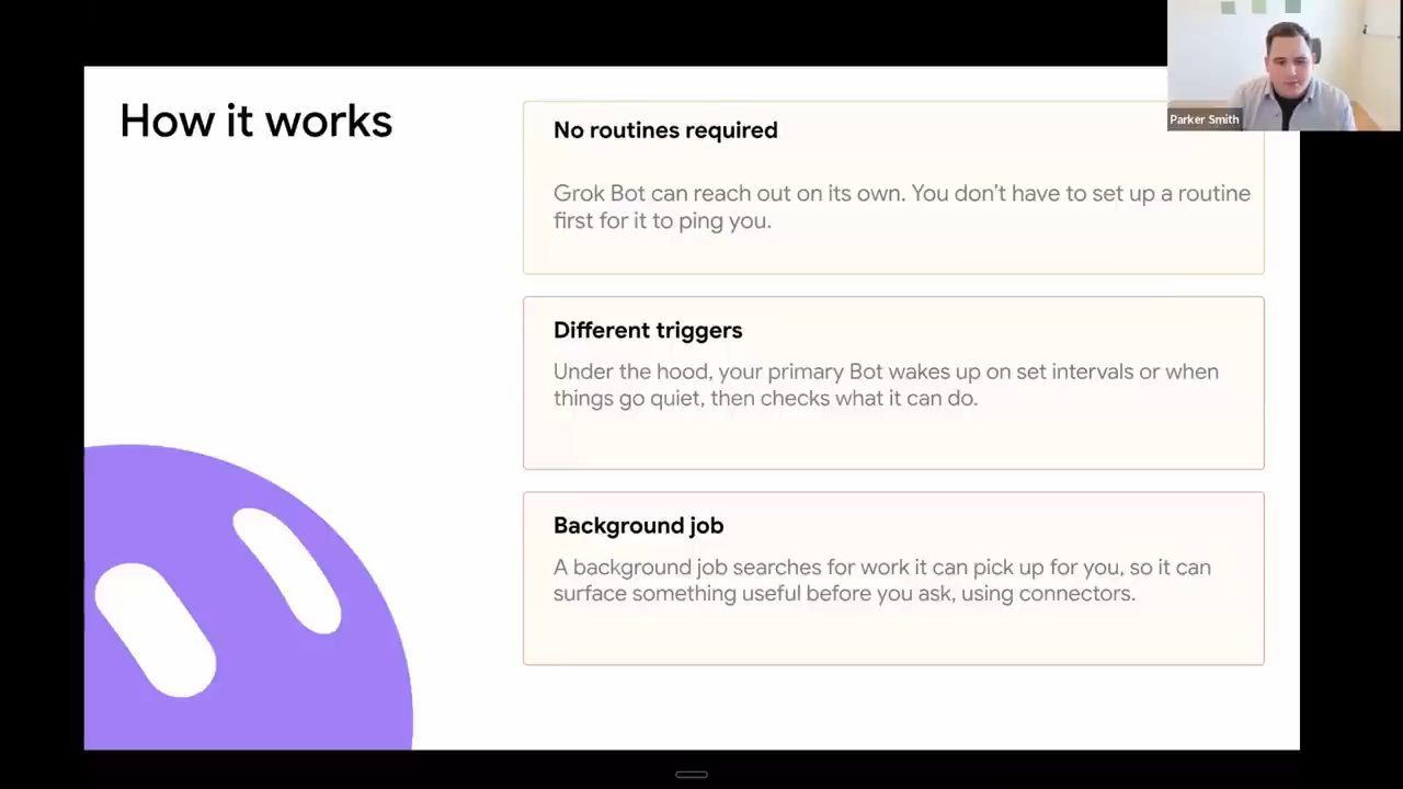 Slide How it works: No routines required, Different triggers, Background job