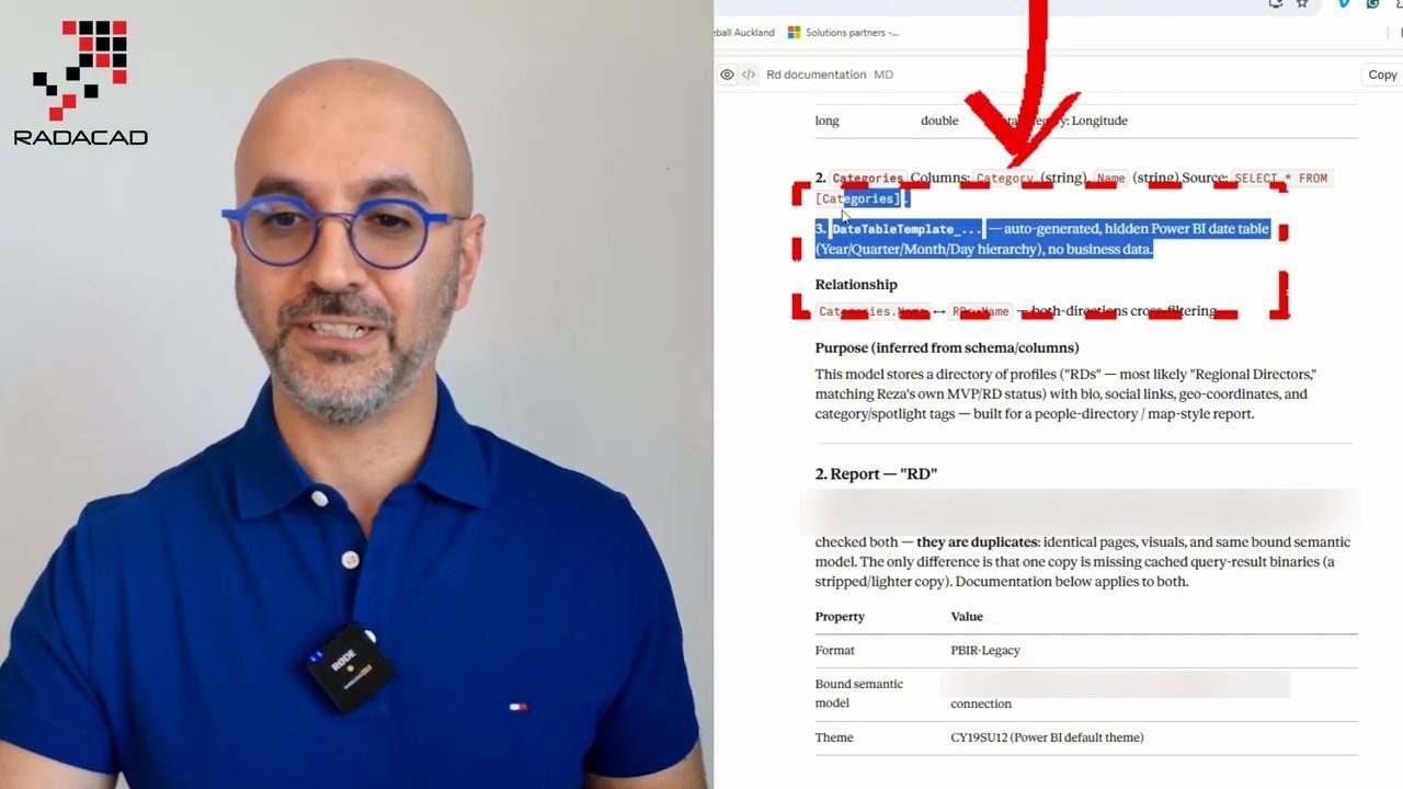 Bản documentation dạng Markdown, đoạn về bảng date ẩn được tô và khoanh đỏ