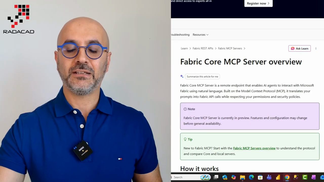 Trang tài liệu Microsoft Learn: Fabric Core MCP Server overview